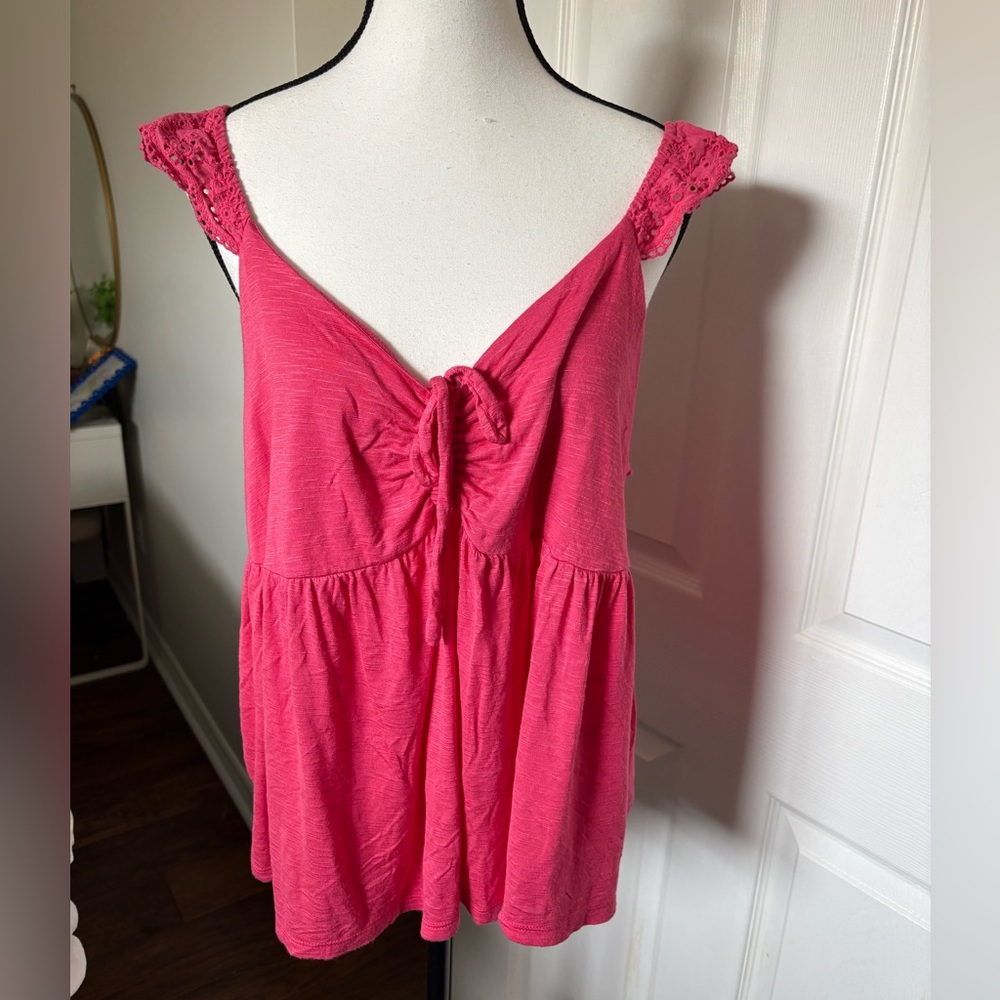 🌷Torrid Pink Eyelet Strap Babydoll Tank Top Size 2 2X 3/$30